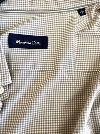 Camisa Massimo Dutti Beige/Gris