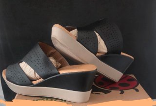 Sandalias Cuña Piel VACUNO Talla 39 Tacón 7 cm