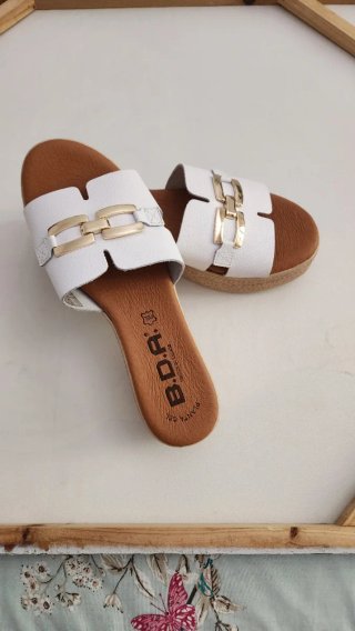 Sandalias BDA Piel Plataforma Gel Doradas