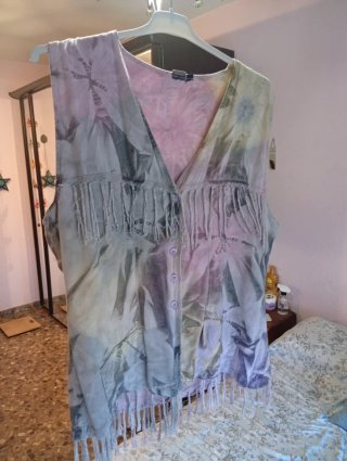Chaleco vintage años 80 con flecos