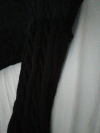 Jersey corto negro trenzado punto para poner camis
