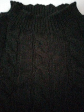 Jersey corto negro trenzado punto para poner camis