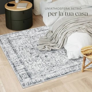 Tappeto design vintage Aliya, pelo corto · Poliestere