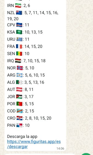 Cambio cromos mundial 2026