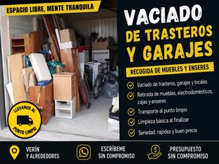 VACIADO DE TRASTEROS, GARAJES Y RECOGIDA DE MUEBLE