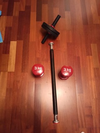 Pack Fitness: Mancuernas 3kg y Rueda Abdominales