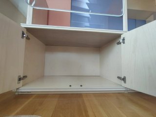 Mueble de salón modular madera y cristal