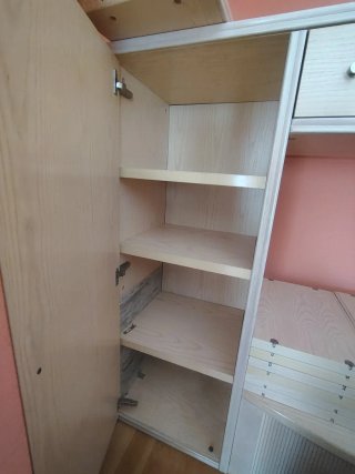 Mueble de salón modular madera y cristal