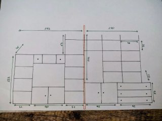 Mueble de salón modular madera y cristal