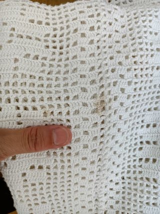 Colcha ganchillo algodón flecos