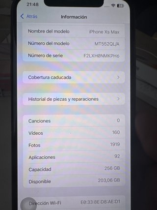 iPhone XS Max 256GB Dorado