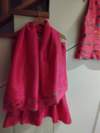 Conjunto fiesta 3 piezas rosa floral