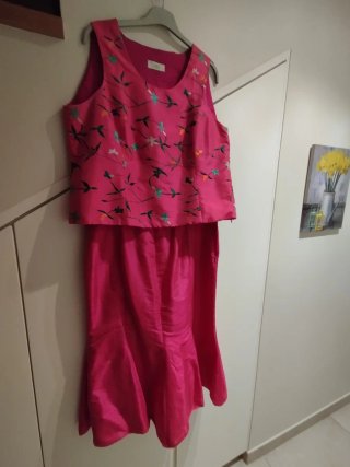 Conjunto fiesta 3 piezas rosa floral