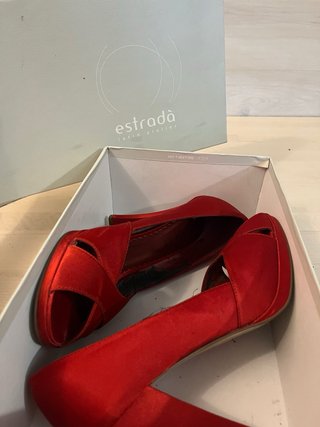 Scarpe Tacco Punta Aperta Rosse