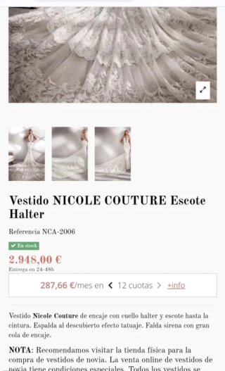 Vestido de Novia Blanco Encaje