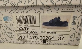 Zapatos niño velcro azul T.37