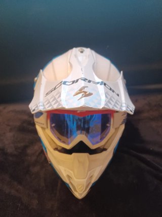Casco Moto Scorpion VX16 Talla L y Gafas Progrip