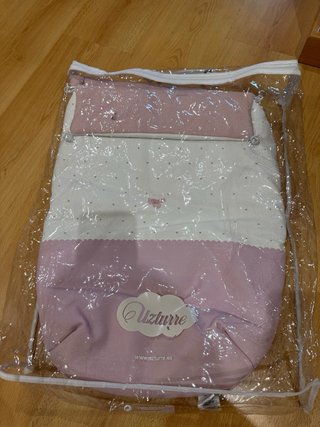 Saco capazo Uzturre rosa y blanco
