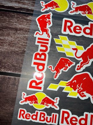 KIT PEGATINAS VINILO RED BULL RACING LOGO MOTO