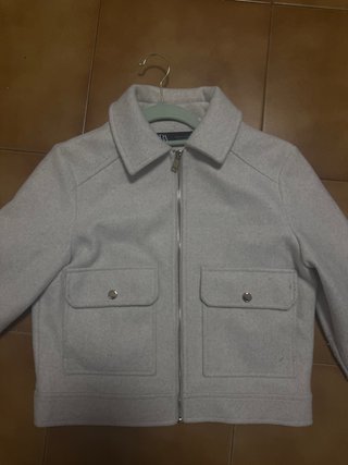 Chaqueta Zara Gris Blanca Talla S