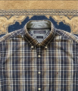 Camisa Tommy Hilfiger Hombre Azul y Marrón
