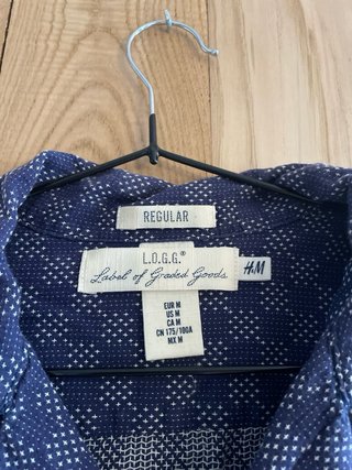 Camisa H&M Azul Estampada Talla M
