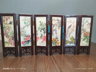 Biombo Chino Vintage Decorativo Pájaros Flores