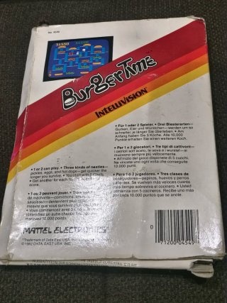 BurgerTime Intellivision Mattel RARO Box ITA