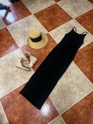 Vestido largo negro H&M