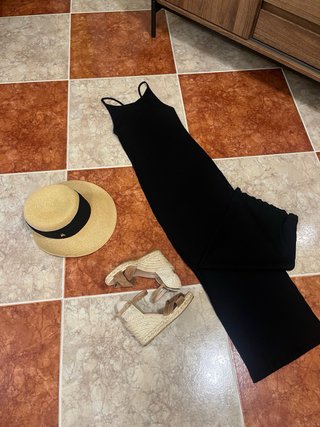 Vestido largo negro H&M