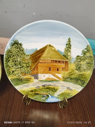 2 Platos Decorativos Vintage NATURALEZA CASAS