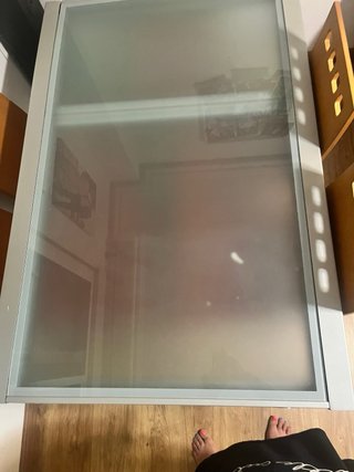 Mesa de comedor extensible cristal y metal