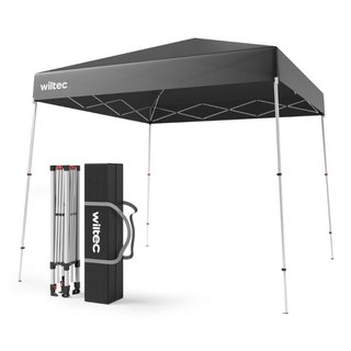Wiltec | Gazebo pieghevole grigio 2,5x2,5 m · Tessuto