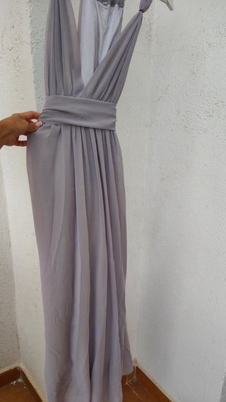Vestido de fiesta plateado talla XS