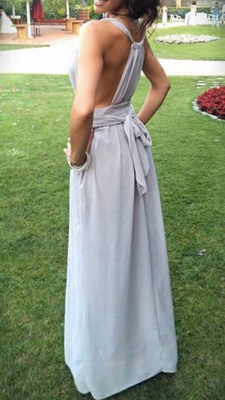 Vestido de fiesta plateado talla XS