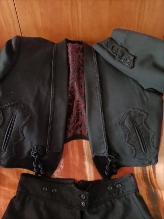 Traje campero mujer negro