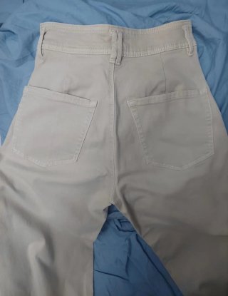 Pantalón vaquero campana beige mujer T.34