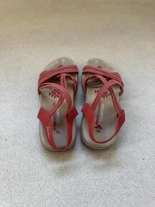 Sandalias Skechers Elástico Cómodas Rojo/Beige