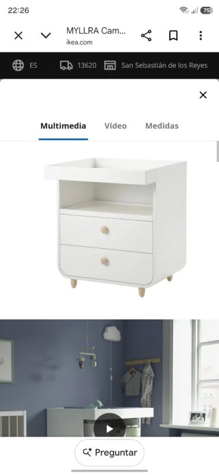 Cambiador bebé Myllra IKEA