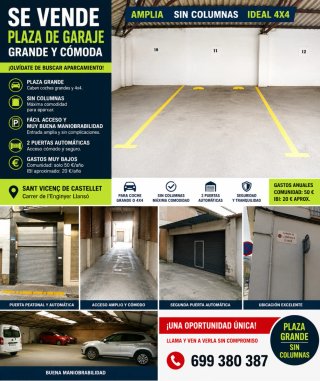 Se vende plaza de parquing grande y comoda