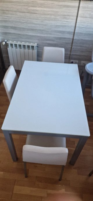 Mesa Comedor Cristal Templado Blanco