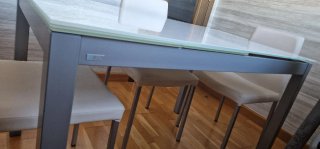Mesa Comedor Cristal Templado Blanco