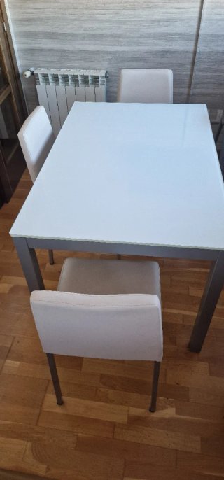 Mesa Comedor Cristal Templado Blanco