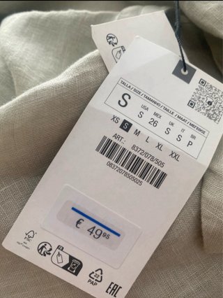 Túnica Kaftan Lino Zara Verde Claro S