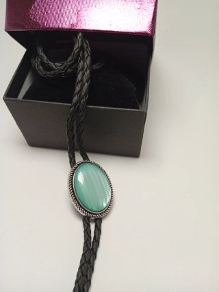Corbata Bolo Plata Turquesa