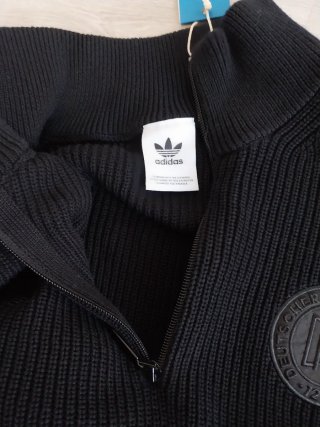 Jersey Adidas Negro Media Cremallera