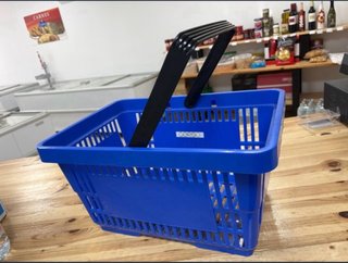 5 Cestas de Compra 20/22L con Asa Negra