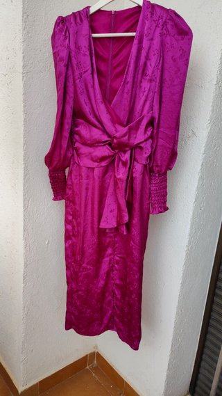 Vestido fiesta manga larga talla XS