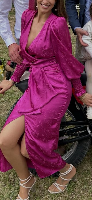 Vestido fiesta manga larga talla XS