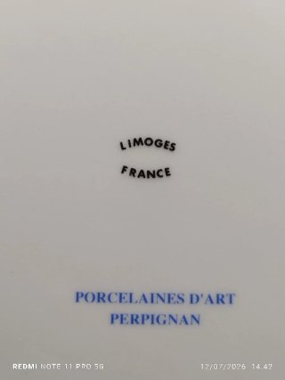 LIMOGES Set 3 Platos Porcelana Francesa VINTAGE.